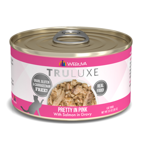 Weruva Cat Truluxe Pretty In Pink with Salmon in Gravy Grain-Free Wet Cat Food, 3-oz