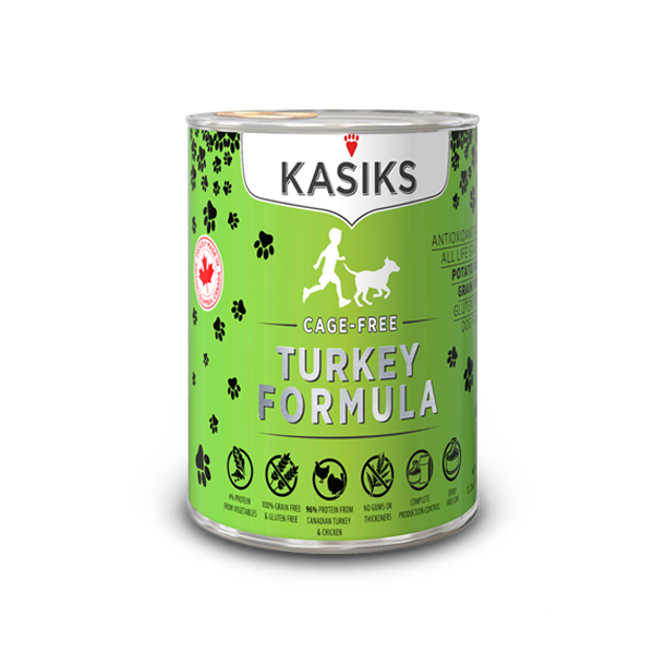 KASIKS Cage-Free Turkey Formula Grain-Free Canned Dog Food, 12.2-oz