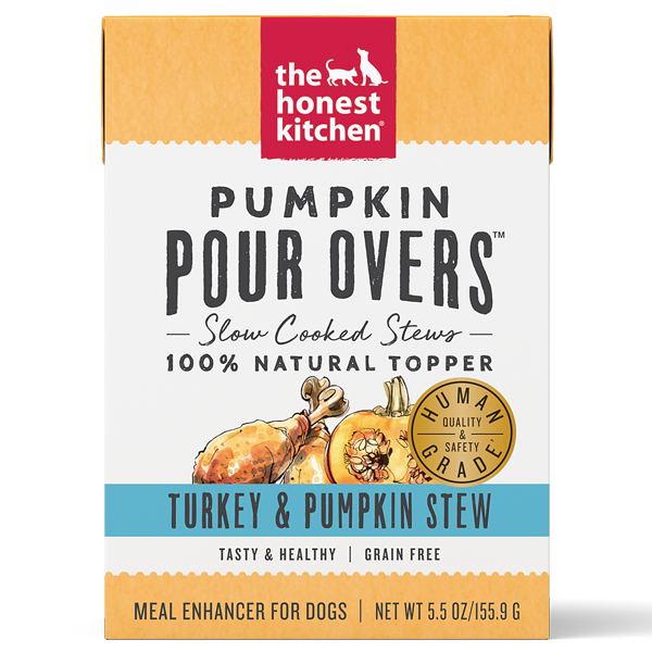 The Honest Kitchen Pour Over Turkey & Pumpkin Stew Topper Dog Food, 5.5-oz