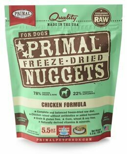 Primal Chicken Formula Nuggets Grain-Free Raw Freeze-Dried Dog Food, 5.5-oz bag