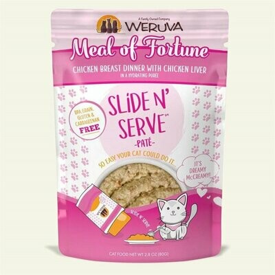 Weruva Cat Slide N' Serve Pate Meal of Fortune Chicken Liver Wet Cat Food, 5.5-oz