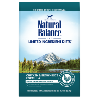 Natural Balance L.I.D. Limited Ingredient Diets Chicken & Brown Rice Formula Dry Dog Food, 12-lb