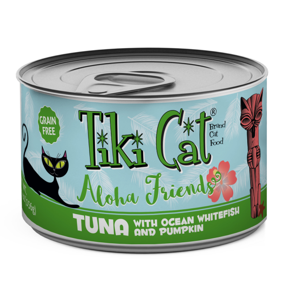 Tiki Cat Aloha Friends Tuna with Ocean Whitefish & Pumpkin Grain-Free Wet Cat Food, 5.5-oz can