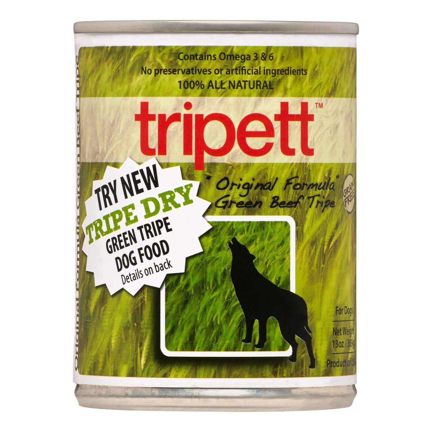 PetKind Tripett Original Formula Green Beef Tripe Grain-Free Canned Dog Food, 13-oz