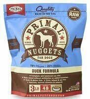 Primal Raw Nuggets Duck Formula Raw Frozen Dog Food, 3-lbs