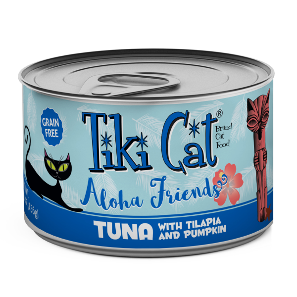 Tiki Cat Aloha Friends Tuna with Tilapia & Pumpkin Grain-Free Wet Cat Food, 5.5-oz can