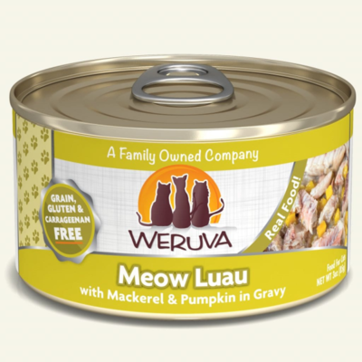 Weruva Cat Classic Meow Luau with Mackerel & Pumpkin Grain-Free Wet Cat Food, 3-oz