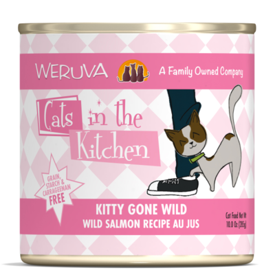 Weruva Cats in the Kitchen Kitty Gone Wild Salmon Au Jus Grain-Free Wet Cat Food, 10-oz