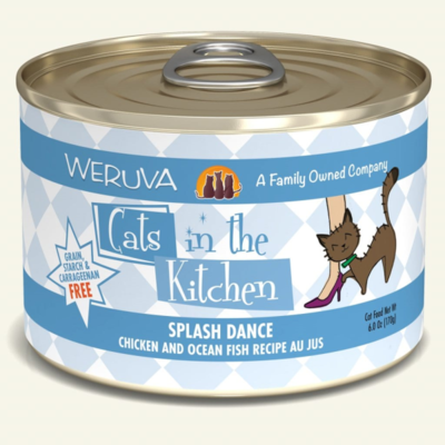 Weruva Cats in the Kitchen Splash Dance Chicken & Ocean Fish Au Jus Grain-Free Wet Cat Food, 6-oz