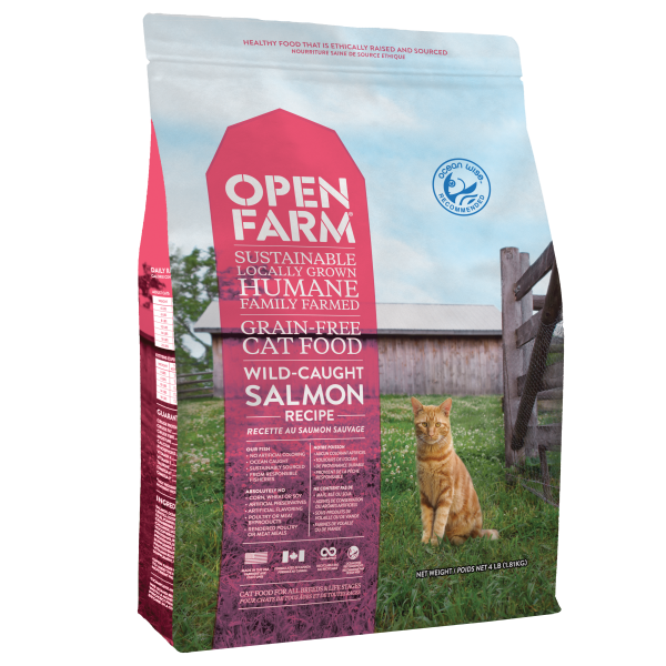Open Farm Wild-Caught Salmon Recipe Grain-Free Dry Cat Food, 4-lb