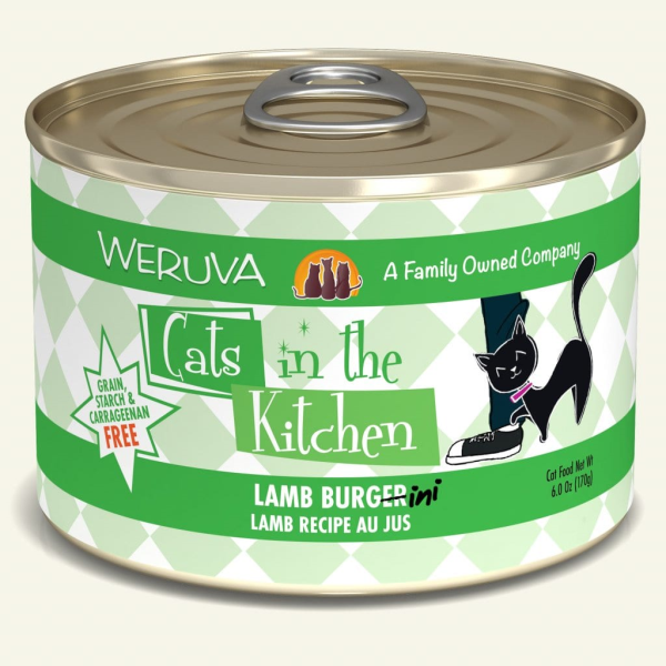 Weruva Cats in the Kitchen Lamb Burgini Lamb Au Jus Grain-Free Wet Cat Food, 6-oz