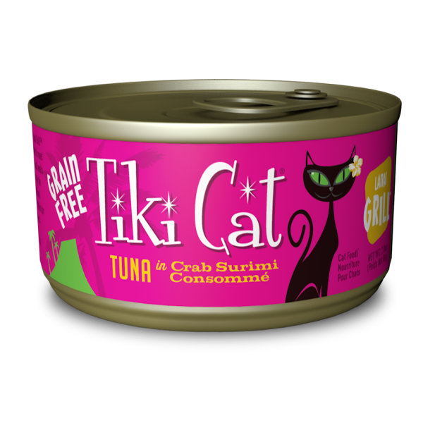 Tiki Cat Lanai Grill Tuna in Crab Surimi Consomme Grain-Free Canned Cat Food, 2.8-oz
