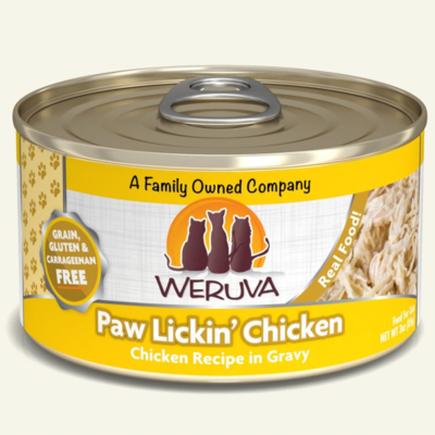 Weruva Cat Classic Paw Lickin' Chicken in Gravy Grain-Free Wet Cat Food, 3-oz