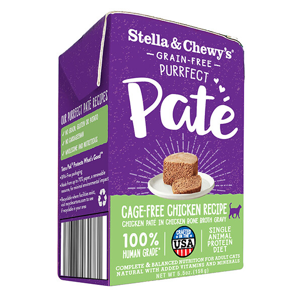 Stella & Chewy's Purrfect Paté Cage-Free Chicken Recipe Wet Cat Food, 5.5-oz