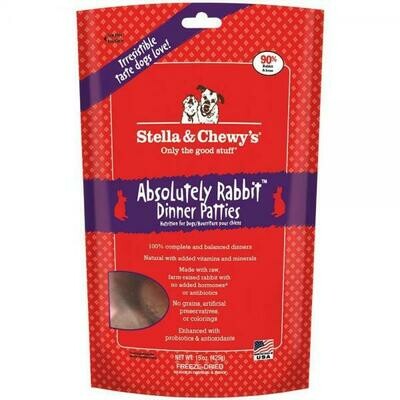 Stella & Chewy's Absolutely Rabbit Dinner Patties Grain-Free Freeze-Dried Dog Food, 14-oz bag