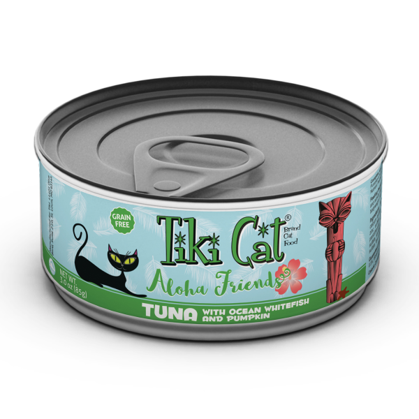 Tiki Cat Aloha Friends Tuna with Ocean Whitefish & Pumpkin Grain-Free Wet Cat Food, 3-oz can