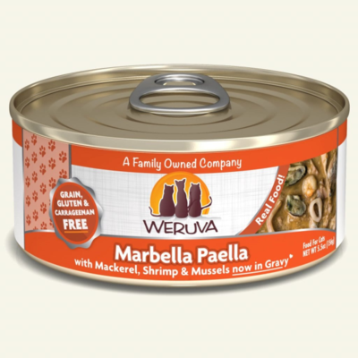Weruva Cat Classic Marbella Paella with Mackerel, Shrimp & Mussels Grain-Free Wet Cat Food, 5.5-oz