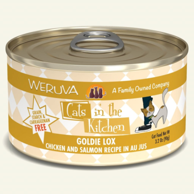 Weruva Cats in the Kitchen Goldie Lox Chicken & Salmon Au Jus Grain-Free Wet Cat Food, 3.2-oz