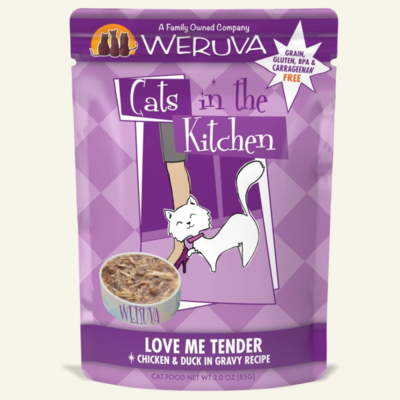 Weruva Cats in the Kitchen Love Me Tender Chicken & Duck in Gravy Recipe Grain-Free Wet Cat Food, 3-oz