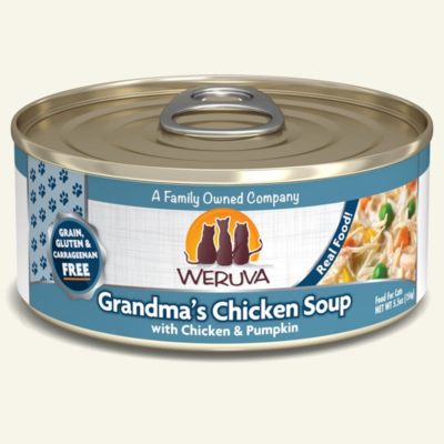 Weruva Cat Classic Grandma's Chicken Soup with Chicken & Pumpkin Grain-Free Wet Cat Food, 5.5-oz