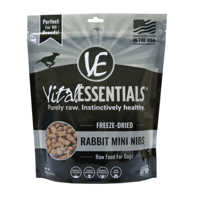  VE Rabbit Mini Nibs Freeze-Dried Grain Free Dog Food 14OZ