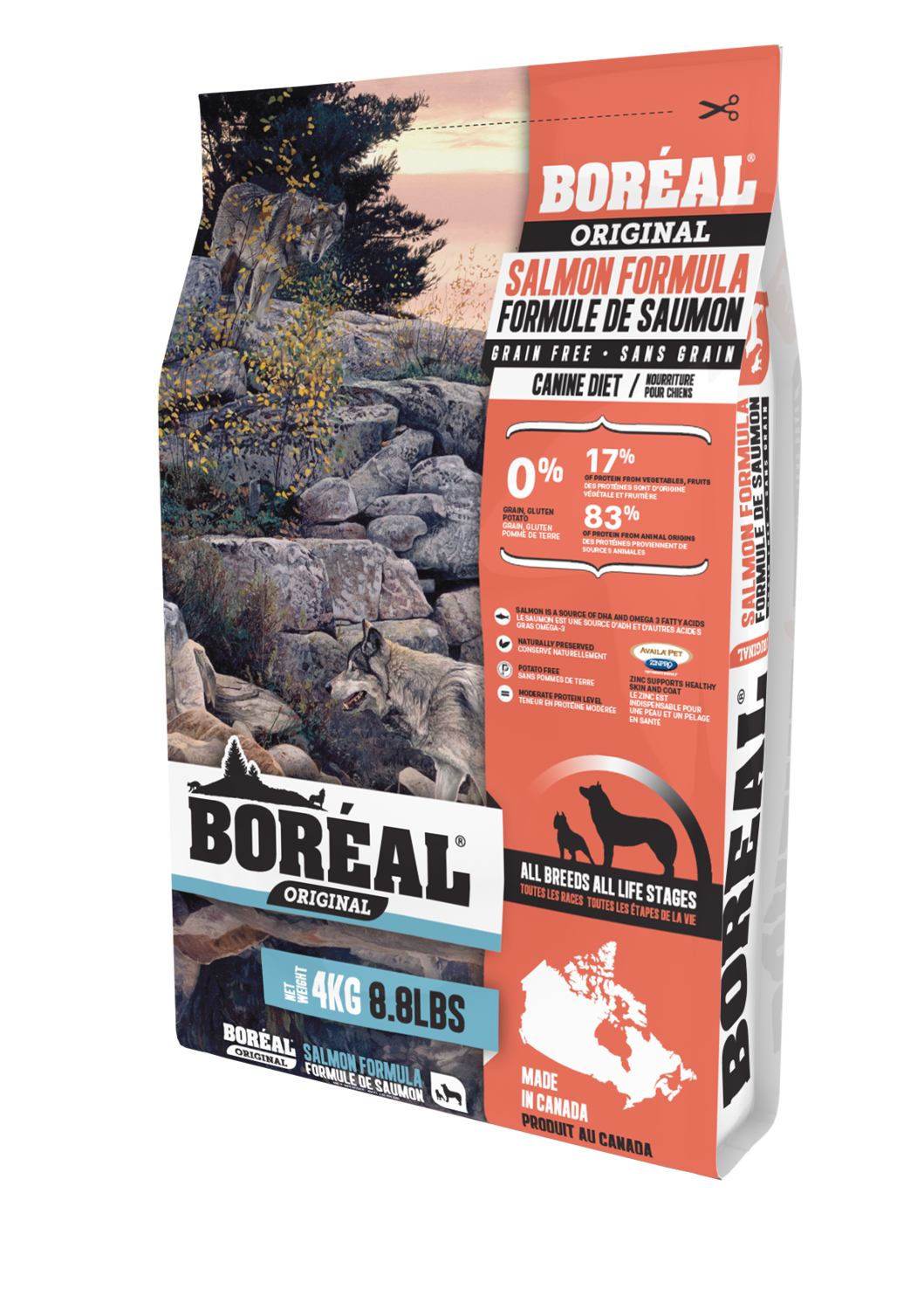 Boreal Original Salmon - Grain Free Dry Dog Food, 4kg bag