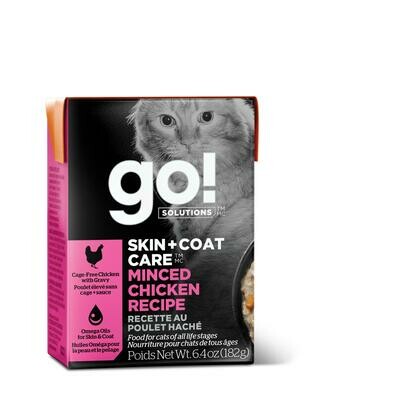 Go! Solutions Skin &amp; Coat Care Minced Chicken Wet Cat Food, 6.4-oz, case of 24