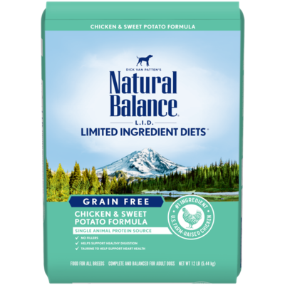 Natural Balance L.I.D. Limited Ingredient Diets Chicken & Sweet Potato Formula Grain-Free Adult Dry Dog Food, 4.5-lb bag