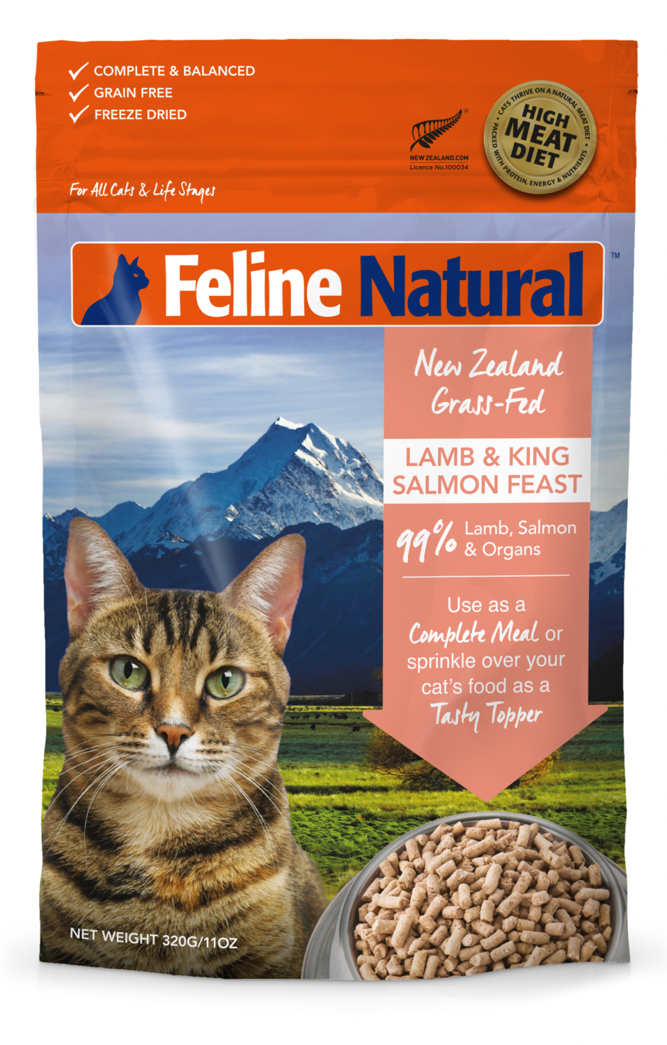 Feline Natural Cat Lamb Salmon 320g