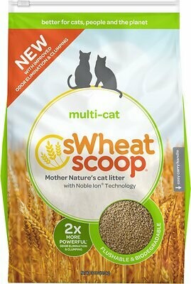 sWheat Scoop Multi-Cat Natural Wheat Cat Litter, 36-lb