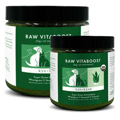 Kin + Kind Raw Vitaboost Super Green Antioxidants Multivitamin for Cats and Dogs 8oz