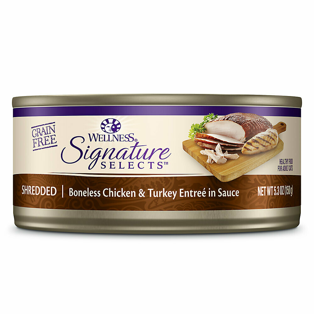Wellness® Signature Selects™ Shredded Grain Free Adult Cat Food Chicken&Turkey 5.3oz