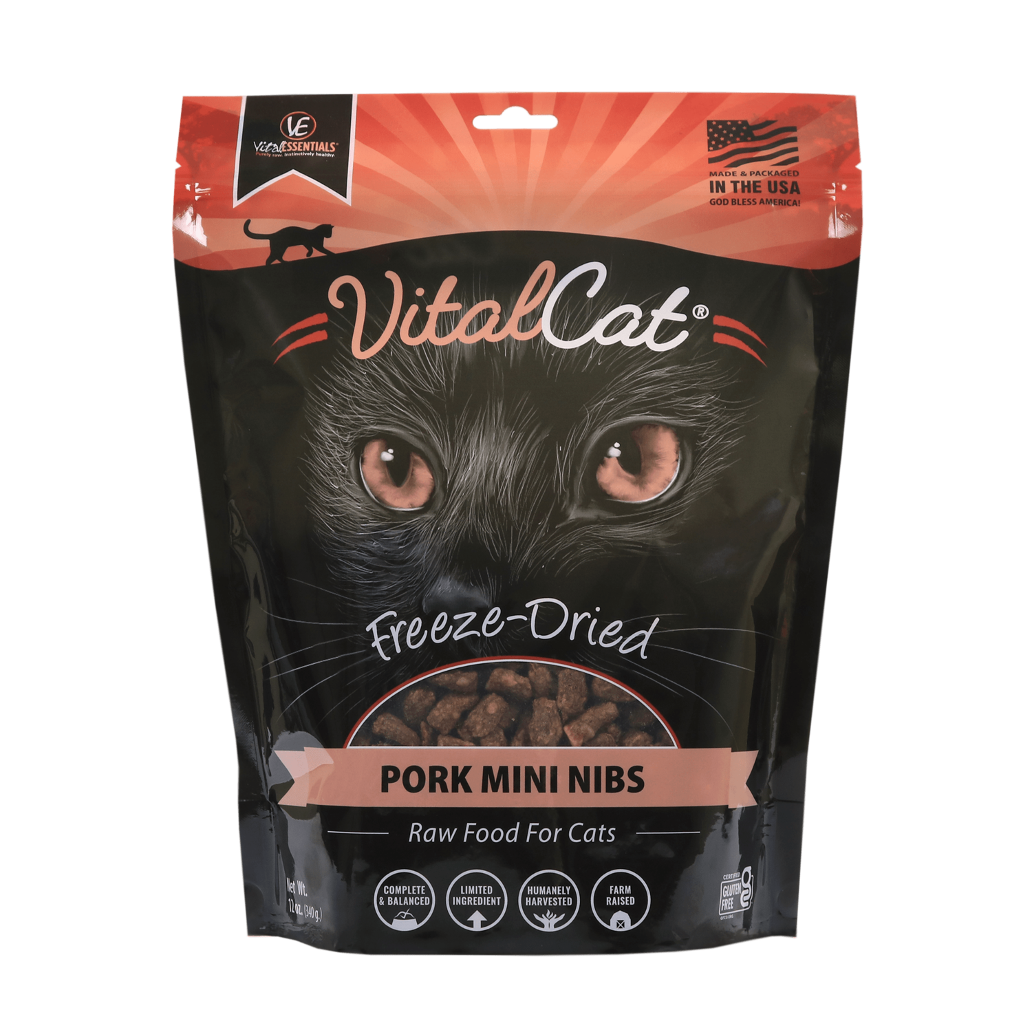 VE Pork Mini Nibs Freeze-Dried Grain Free Cat Food 12oz