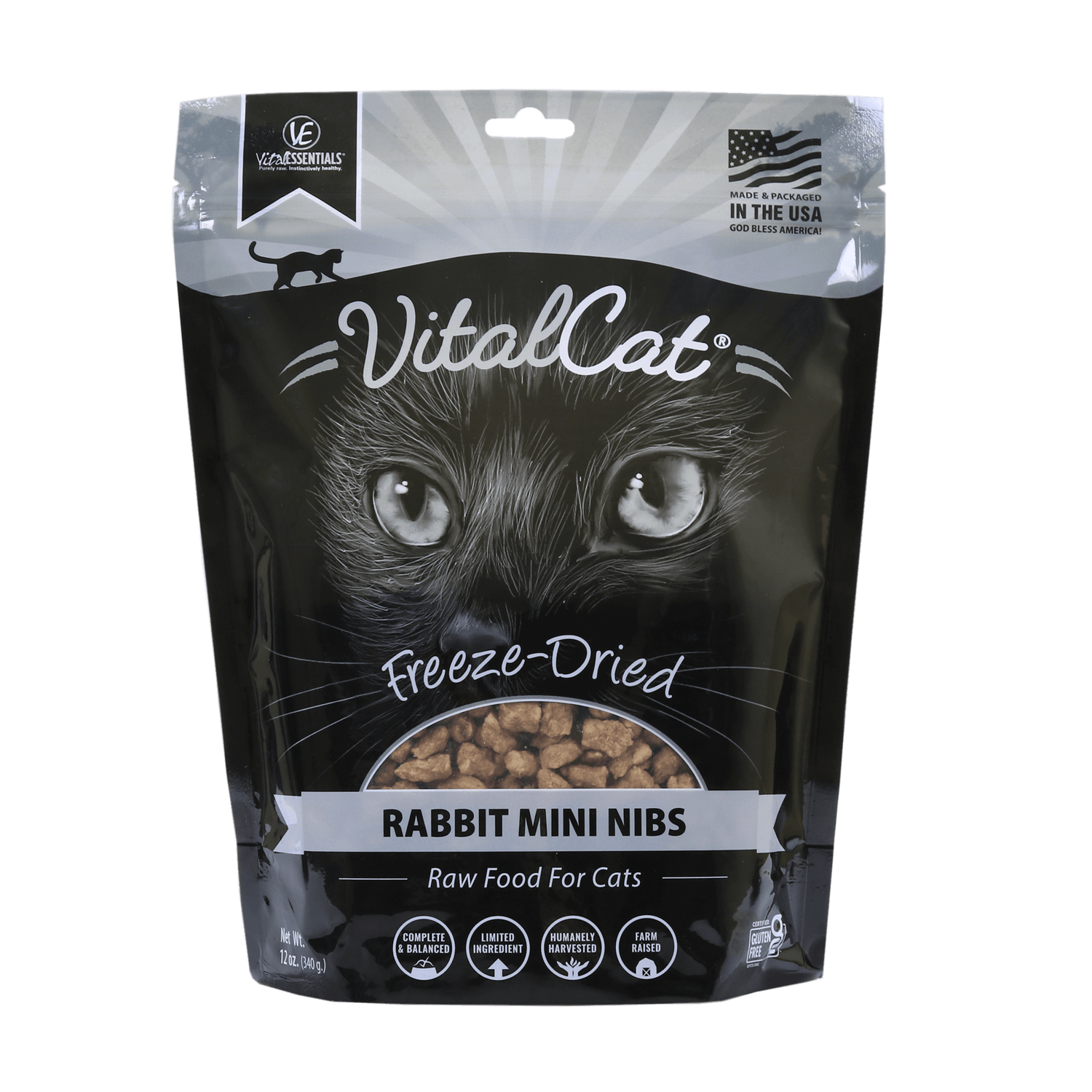 VE Rabbit Mini Nibs Freeze-Dried Grain Free Cat Food 12OZ