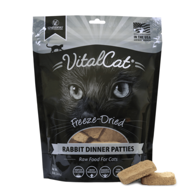 VE Rabbit Dinner Patties Freeze-Dried Grain Free Cat Food 8OZ