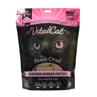 VE Chicken Dinner Patties Freeze-Dried Grain Free Cat Food 8OZ