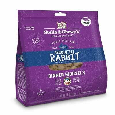 Stella & Chewy's Freeze-Dried Raw Absolutely Rabbit Dinner Morsels Grain-Free Cat Food, 18 oz Bag