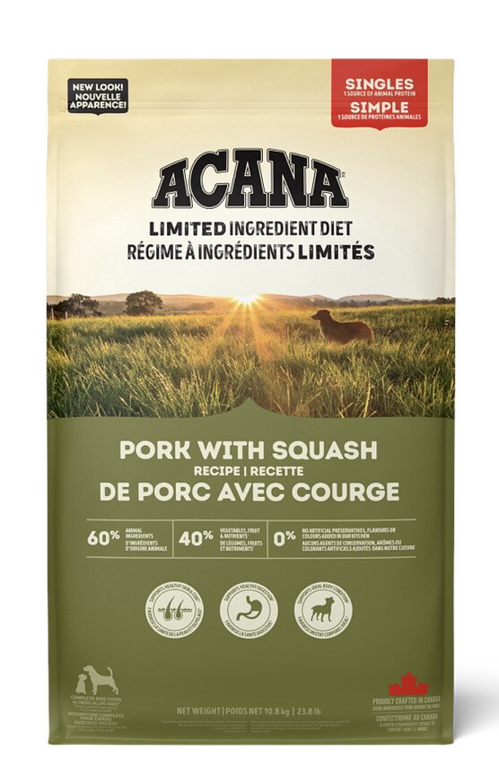Acana Dog Singles Pork with Squash Recipe 1.8KG
