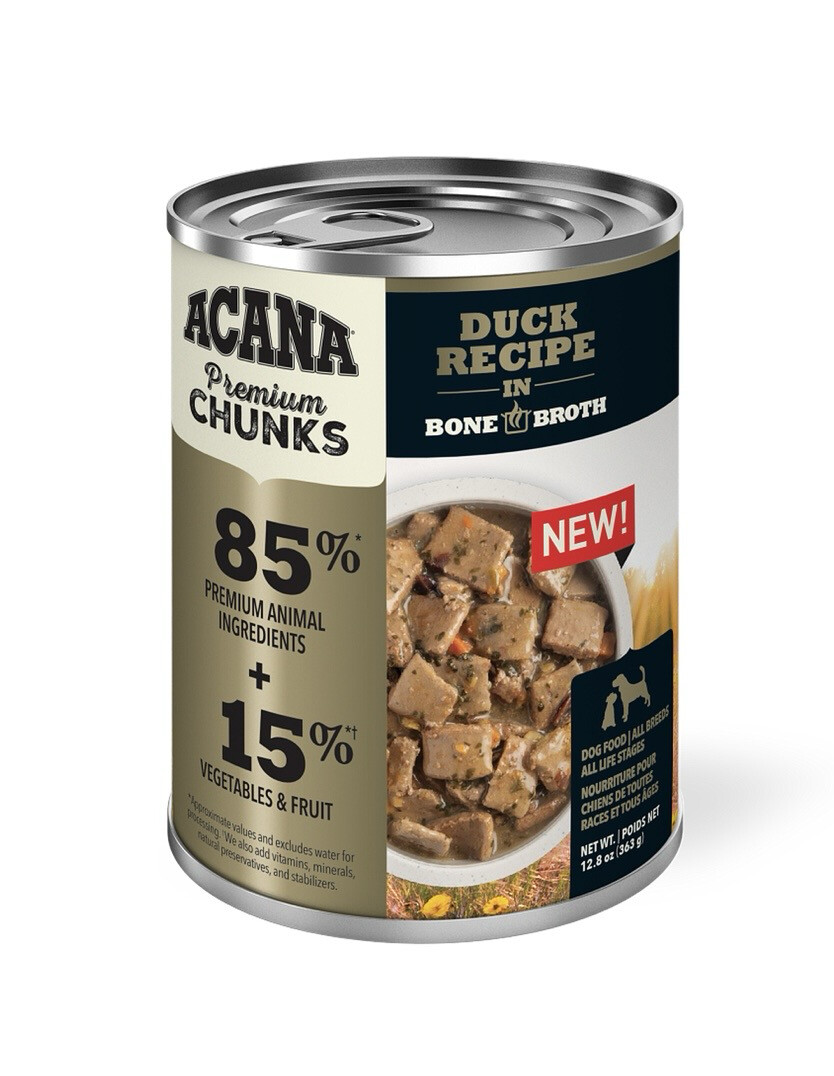 Acana Dog Premium Chunks Duck Recipe 12.8OZ