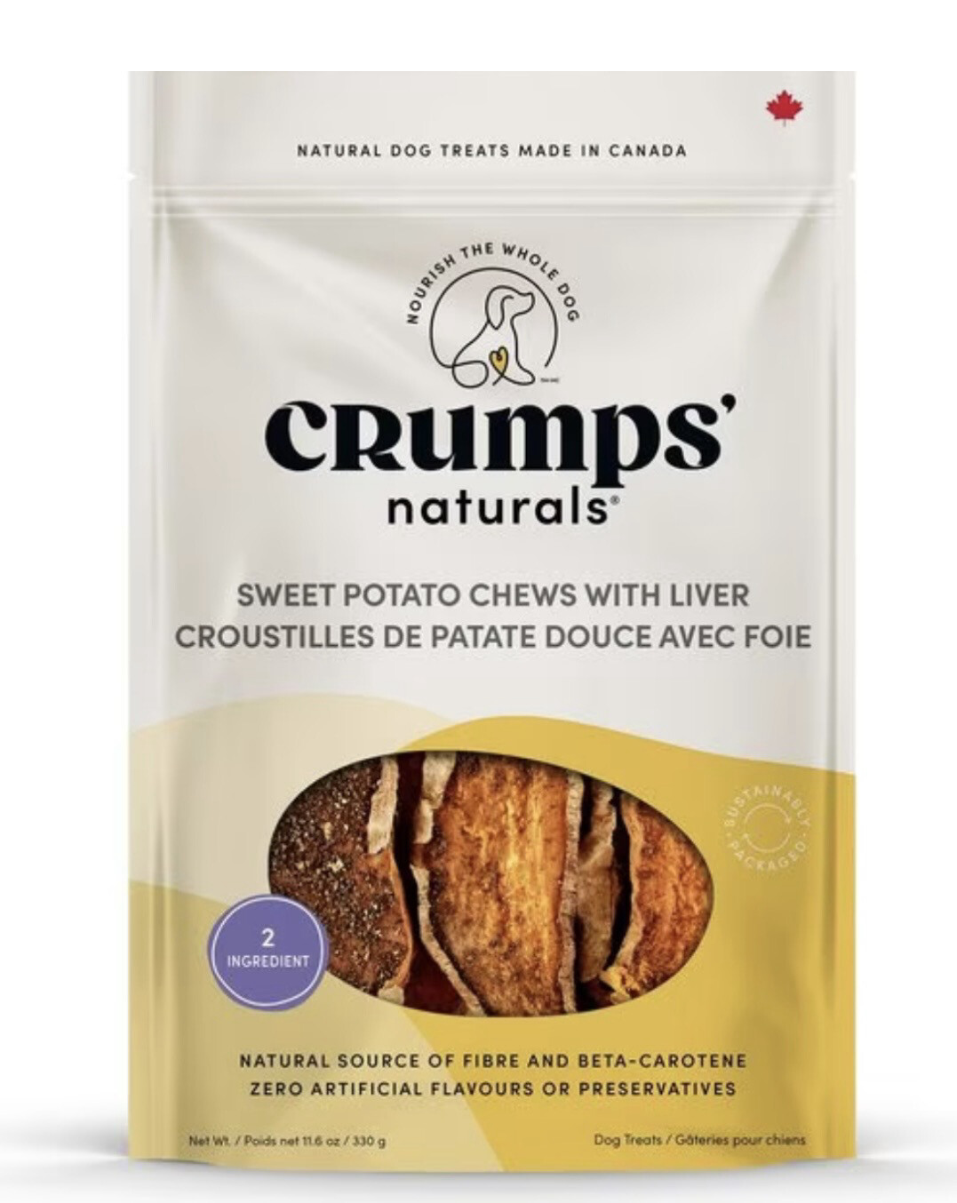 Crumps Dog Treat Sweet Potato Chews Liver 330G