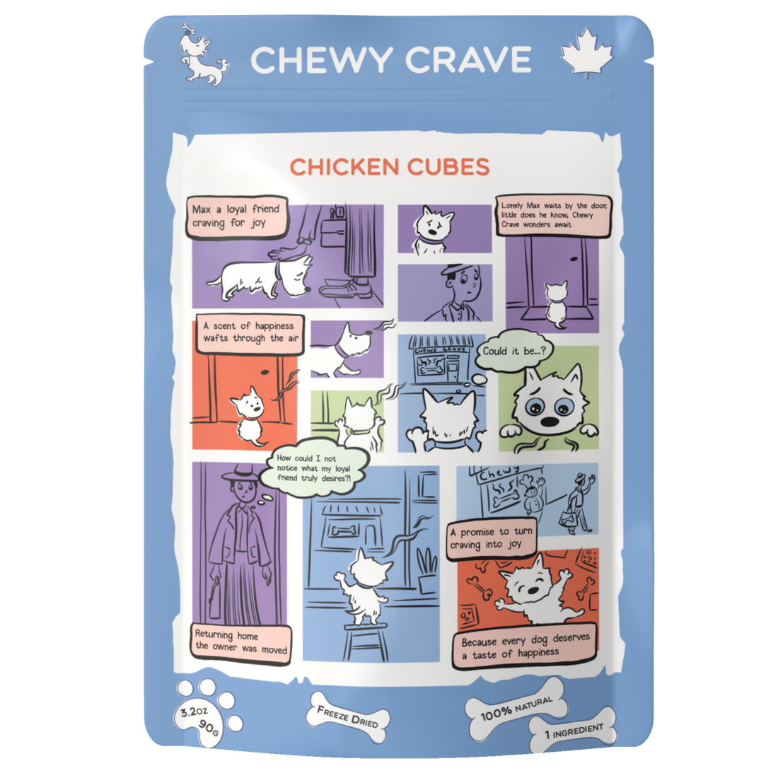 Chewy Crave Dehydrated Chicken Cube 90g