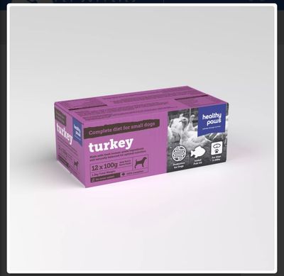 Healthy Paws Dog Complete Dinner Turkey 12 x 100g