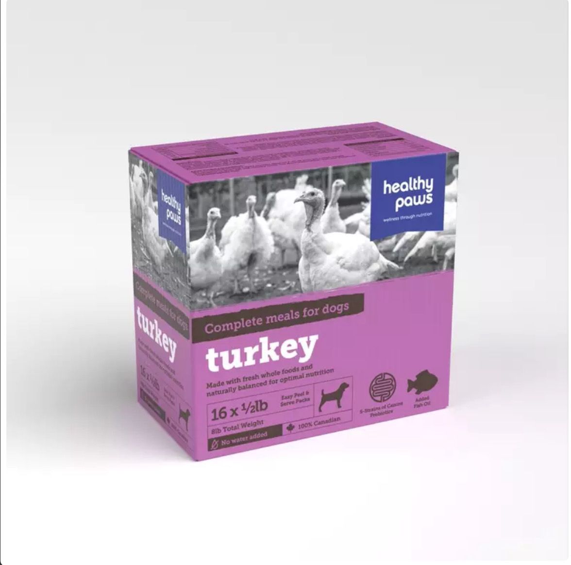 Healthy Paws Dog Canine Complete Dinner Turkey 16 x 1/2 lb