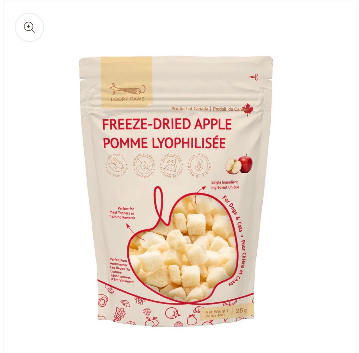 Loopy Paws Freeze Dried Fruity Crunchy - Apple 25g