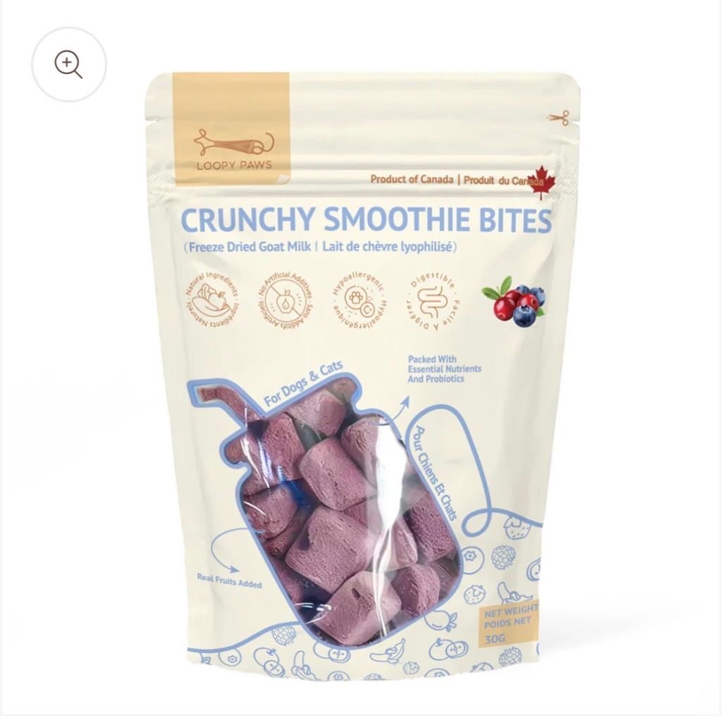 Loopy Paws Crunchy Smoothie Bites-Mixed Berries 30g