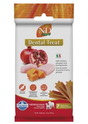 Farmina Pumpkin Chicken Pomegranate Dental Treat Med/Max Dog 100g