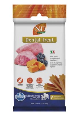 Farmina Pumpkin Lamb Blueberry Dental Treat Med/Max Dog 100g