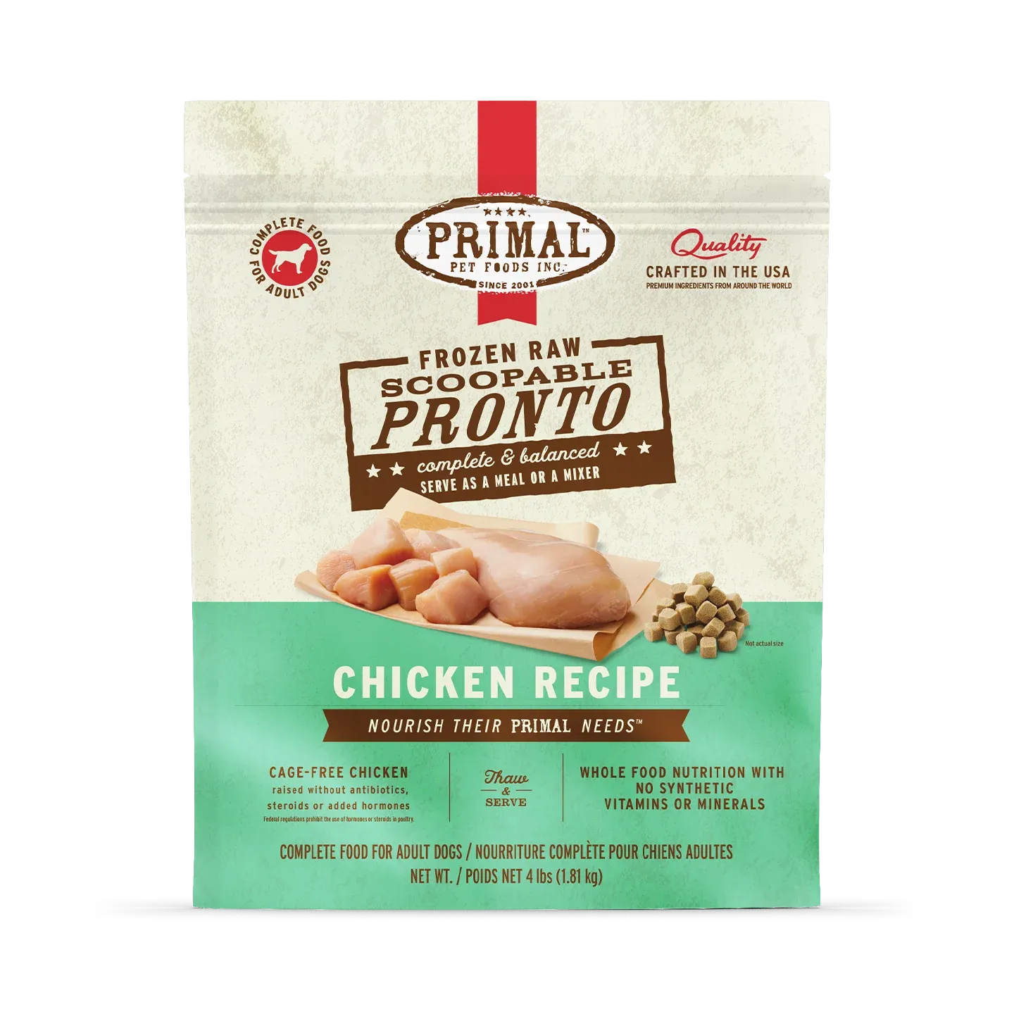 Primal Frozen Pronto Chicken Trial Sz Dog 0.75lb