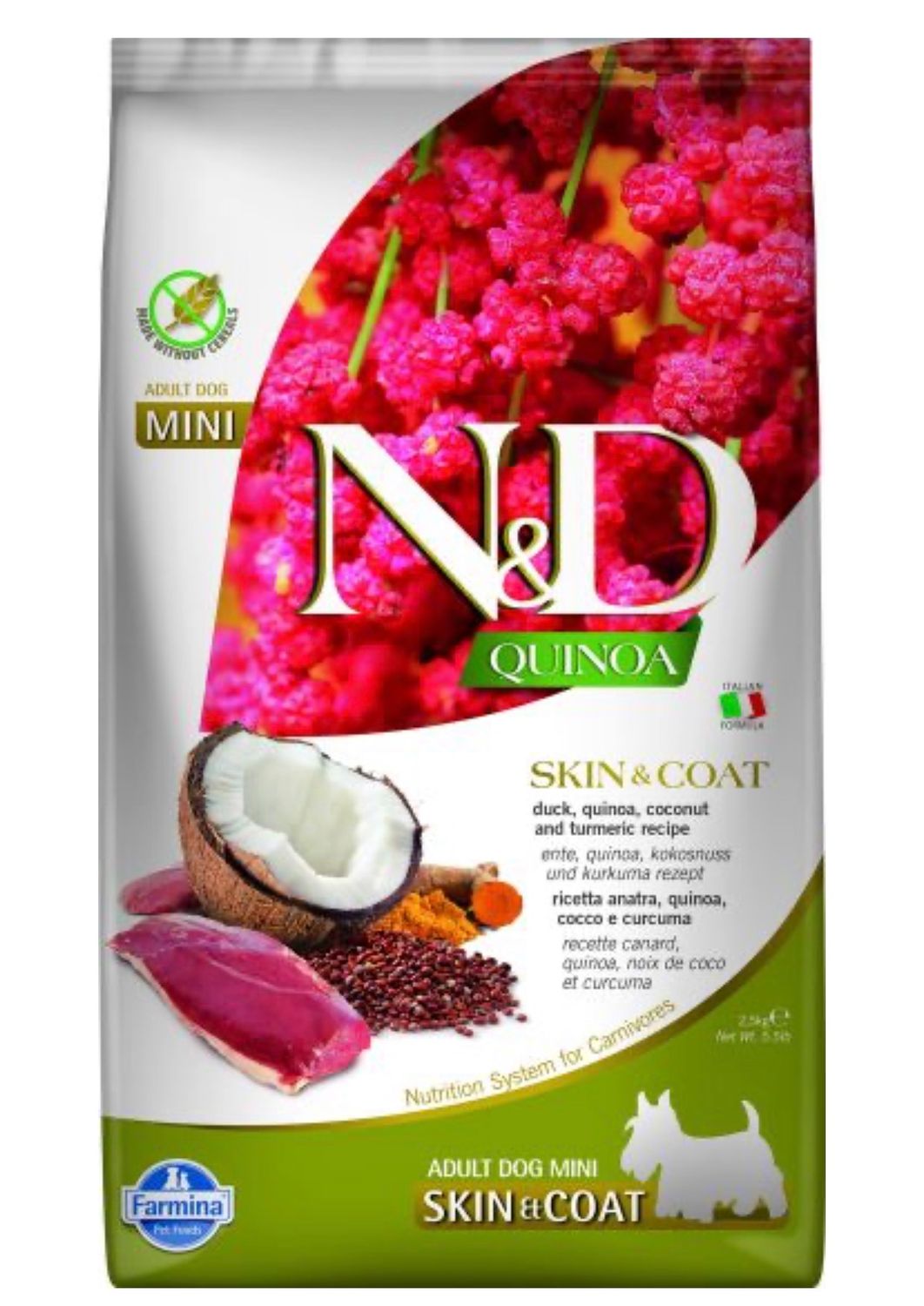 Farmina Duck &amp; Quinoa, Skin &amp; Coat Adult Mini Dog 2.5kg