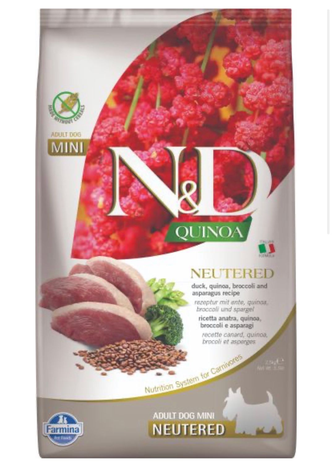 Farmina Duck &amp; Quinoa Neutered Adult Mini Dog 2.5kg